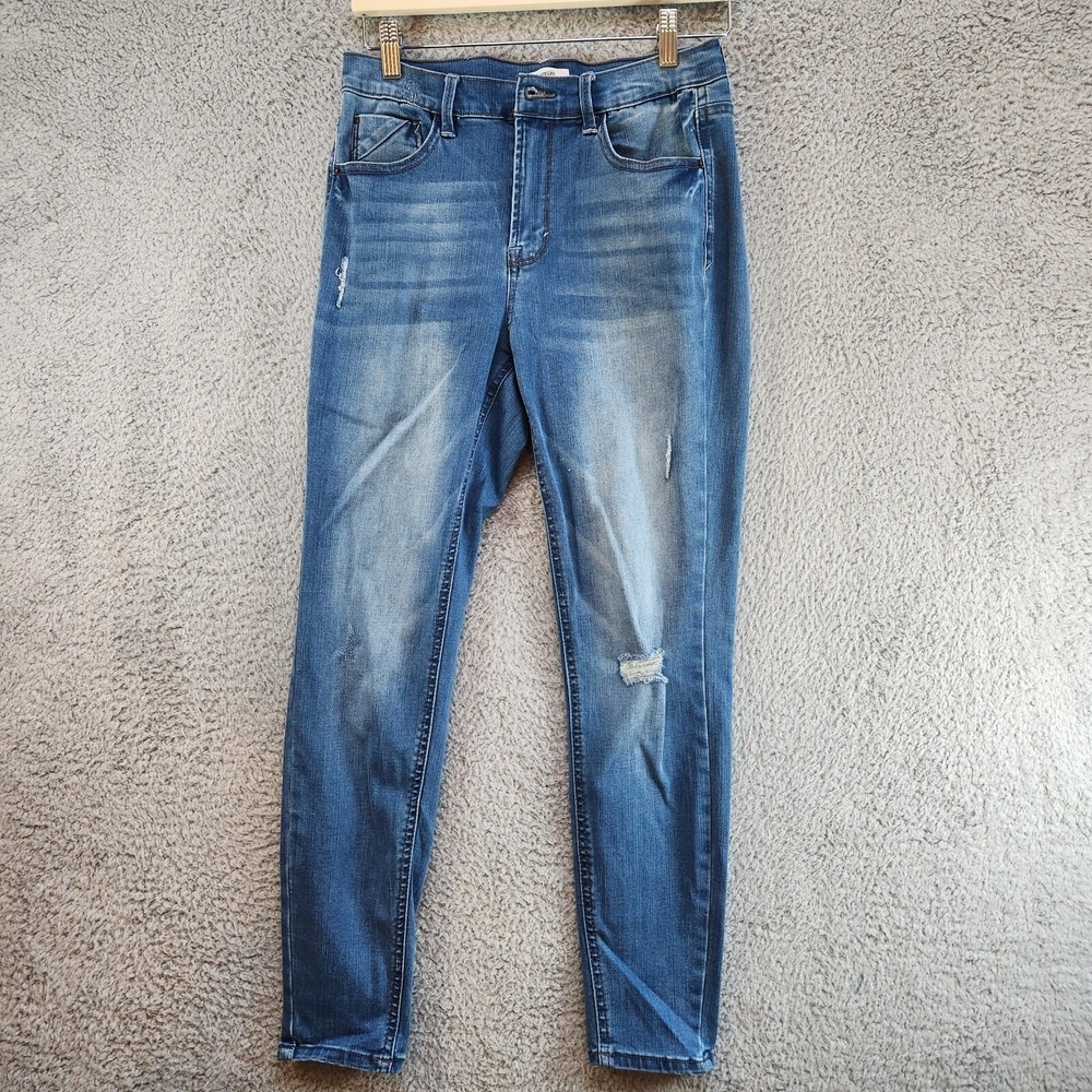 Kensie Ultimate High Rise Skinny Jeans Women's‎ 6/28 Blue Distressed